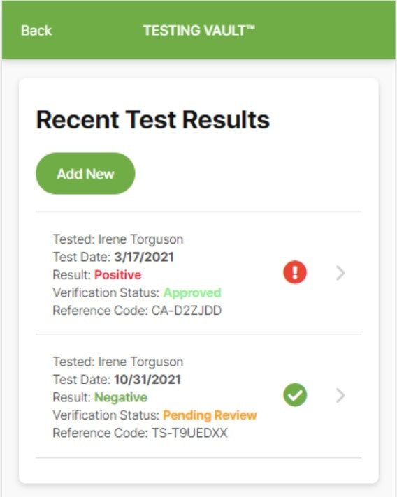 Recent test results